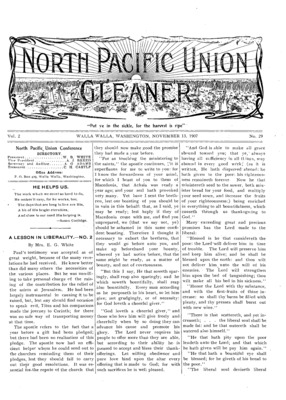 North Pacific Union Gleaner | November 13, 1907