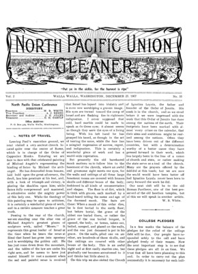 North Pacific Union Gleaner | December 25, 1907