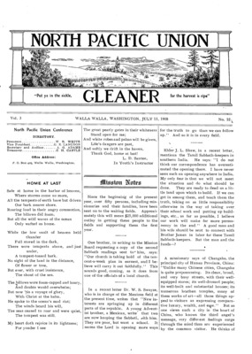 North Pacific Union Gleaner | July 15, 1908