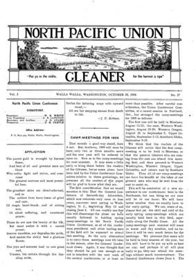 North Pacific Union Gleaner | October 28, 1908