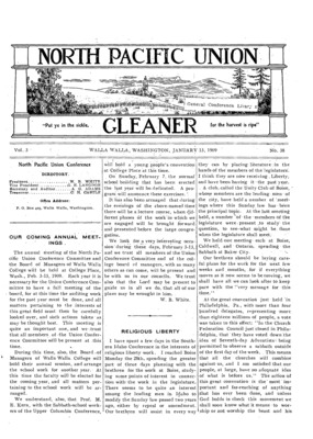 North Pacific Union Gleaner | January 13, 1909