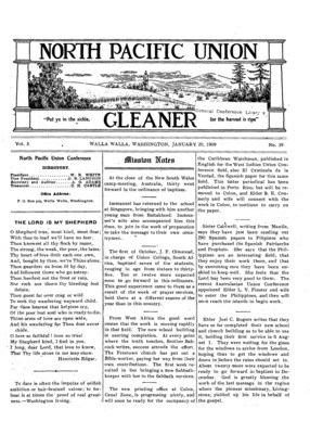 North Pacific Union Gleaner | January 20, 1909