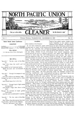 North Pacific Union Gleaner | December 22, 1909