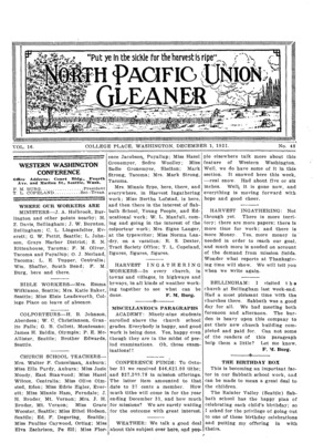 North Pacific Union Gleaner | December 1, 1921