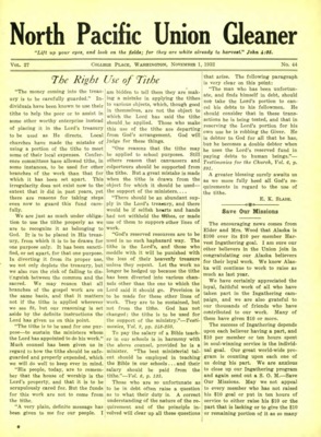 North Pacific Union Gleaner | November 1, 1932