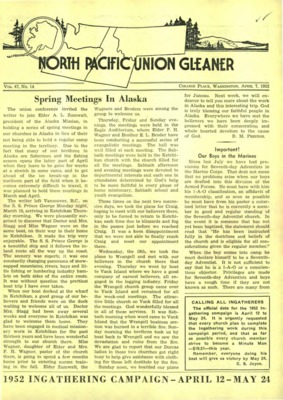 North Pacific Union Gleaner | April 7, 1952