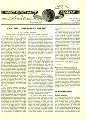 North Pacific Union Gleaner | June 25, 1962