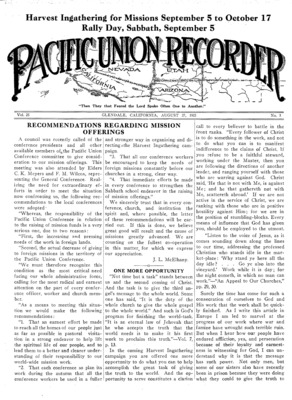 Pacific Union Recorder | August 27, 1925