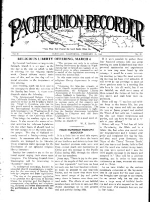 Pacific Union Recorder | February 25, 1926