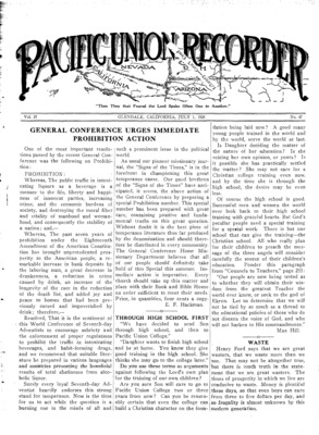 Pacific Union Recorder | July 1, 1926