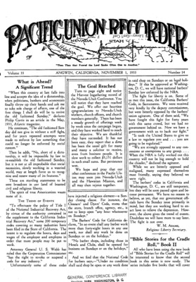 Pacific Union Recorder | November 1, 1933