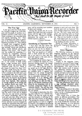 Pacific Union Recorder | September 29, 1952