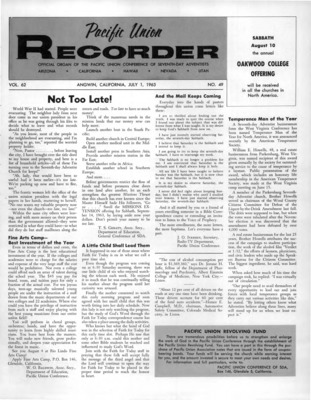 Pacific Union Recorder | July 1, 1963