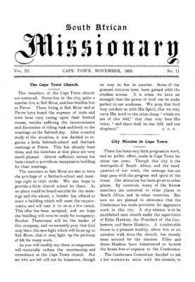 South African Missionary | November 1, 1905
