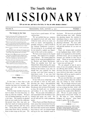 South African Missionary | January 9, 1911