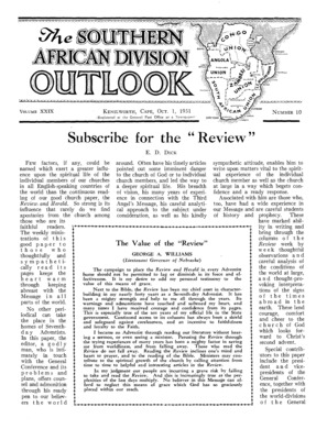The Southern African Division Outlook | October 1, 1931