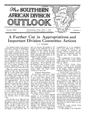The Southern African Division Outlook | June 1, 1932