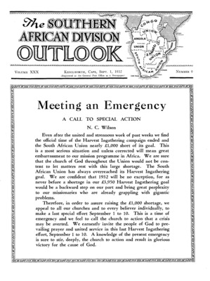 The Southern African Division Outlook | September 1, 1932