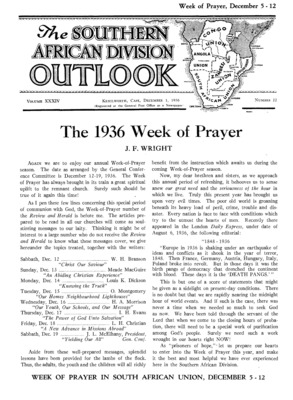 The Southern African Division Outlook | December 1, 1936