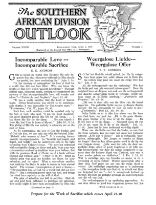 The Southern African Division Outlook | April 1, 1938
