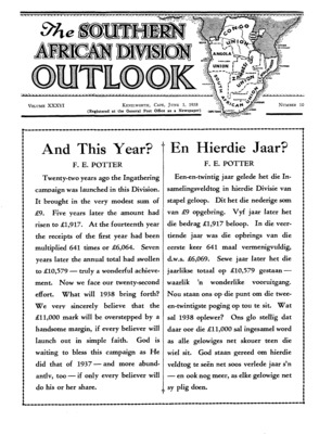 The Southern African Division Outlook | June 1, 1938