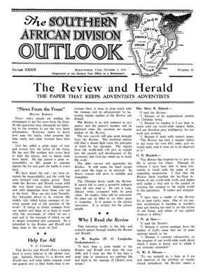The Southern African Division Outlook | October 1, 1941