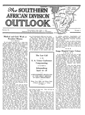 The Southern African Division Outlook | April 1, 1942