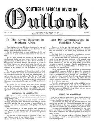 The Southern African Division Outlook | January 15, 1950