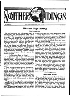 Southern Tidings | September 14, 1932