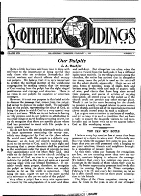 Southern Tidings | February 1, 1933