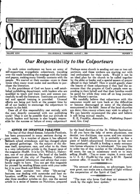 Southern Tidings | August 1, 1934