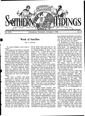 Southern Tidings | November 2, 1938