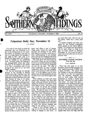 Southern Tidings | November 9, 1938
