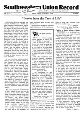 Southwestern Union Record | January 1, 1936
