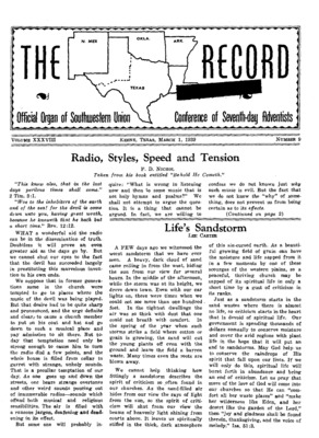Southwestern Union Record | March 1, 1939