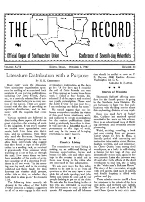 Southwestern Union Record | October 1, 1947