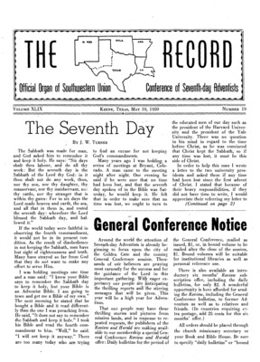 Southwestern Union Record | May 10, 1950