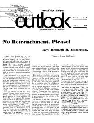 Trans-Africa Division Outlook | July 15, 1973