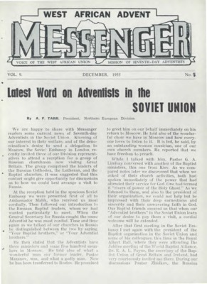 The West African Advent Messenger | August 1, 1955