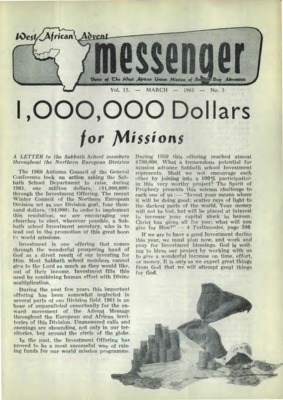 The West African Advent Messenger | March 1, 1961
