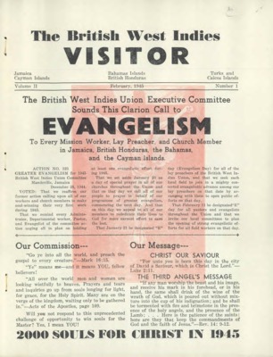 British West Indies Union Visitor | February 1, 1945