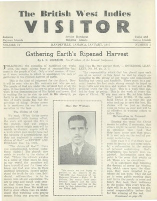 British West Indies Union Visitor | January 1, 1947