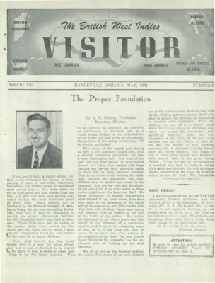 British West Indies Union Visitor | May 1, 1951