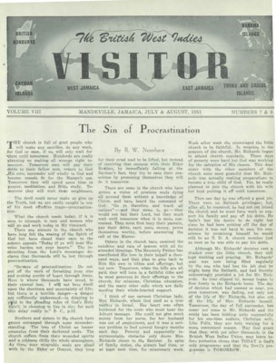 British West Indies Union Visitor | July 1, 1951