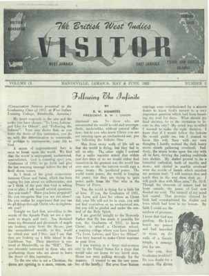British West Indies Union Visitor | May 1, 1952