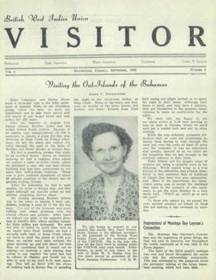 British West Indies Union Visitor | September 1, 1953