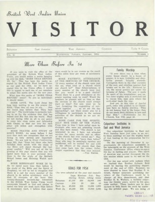 British West Indies Union Visitor | January 1, 1954