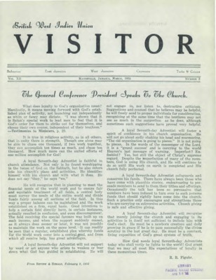 British West Indies Union Visitor | March 1, 1955