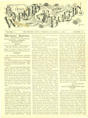 The Worker's Bulletin | October 24, 1899