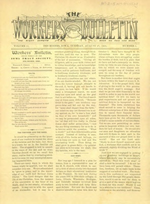 The Worker's Bulletin | August 18, 1903